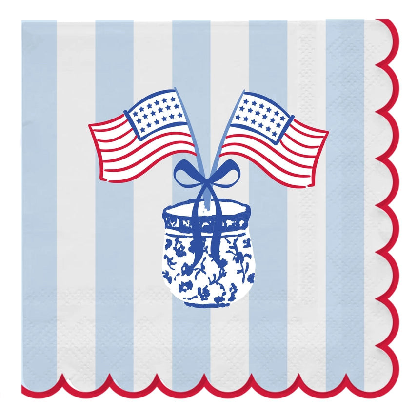 American Stripes Cocktail Napkin