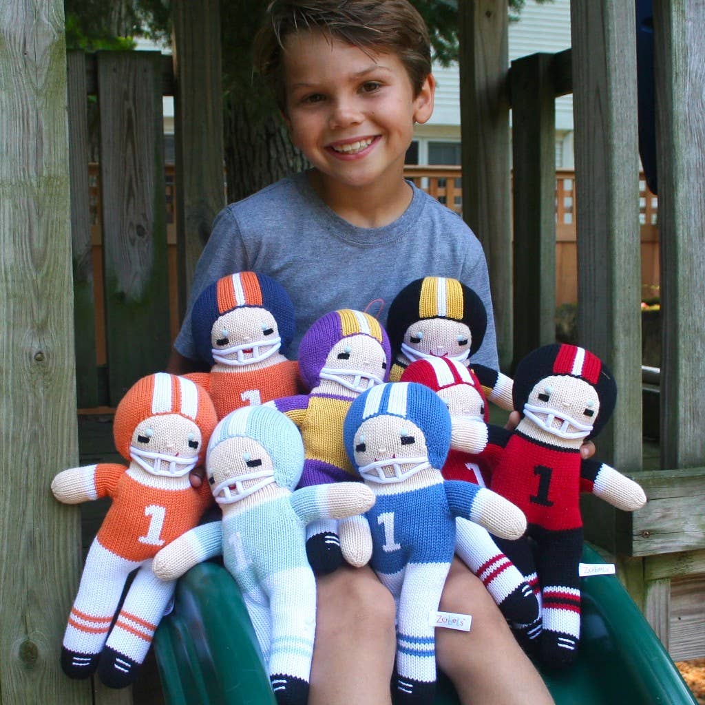 Football Player Knit Dolls: Purple/Gold