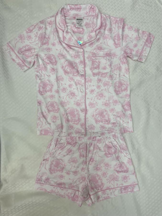 Pink Toile Shorts Lounge Set