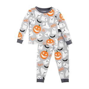 Gray Glow-In-The-Dark Halloween Pajama Set