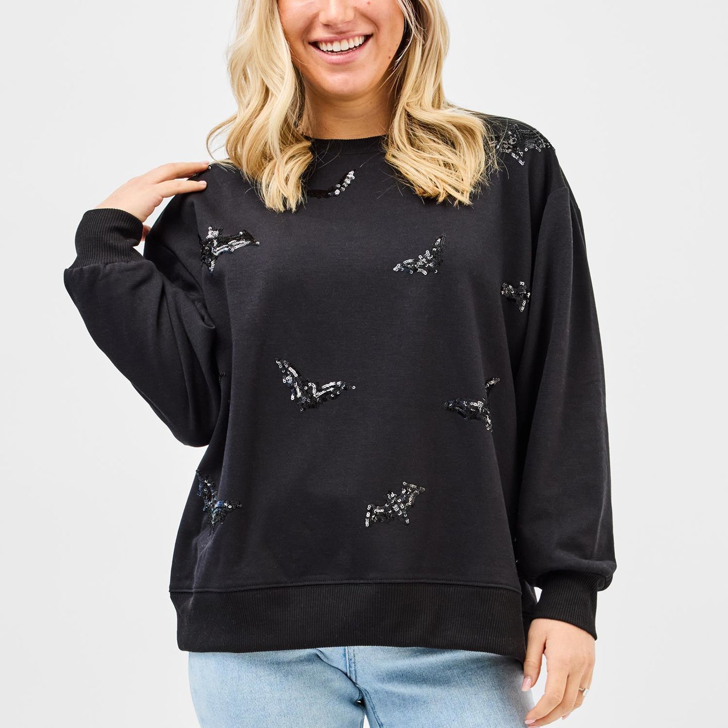 Super Soft Sequin Bats Sweatshirt
