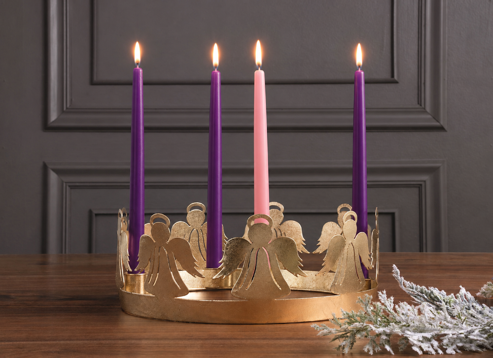 Gold Angel Advent Wreath