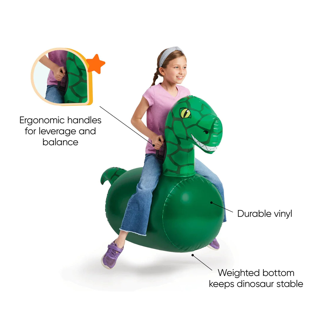 Inflatable Ride-On Hop 'n Go Dino
