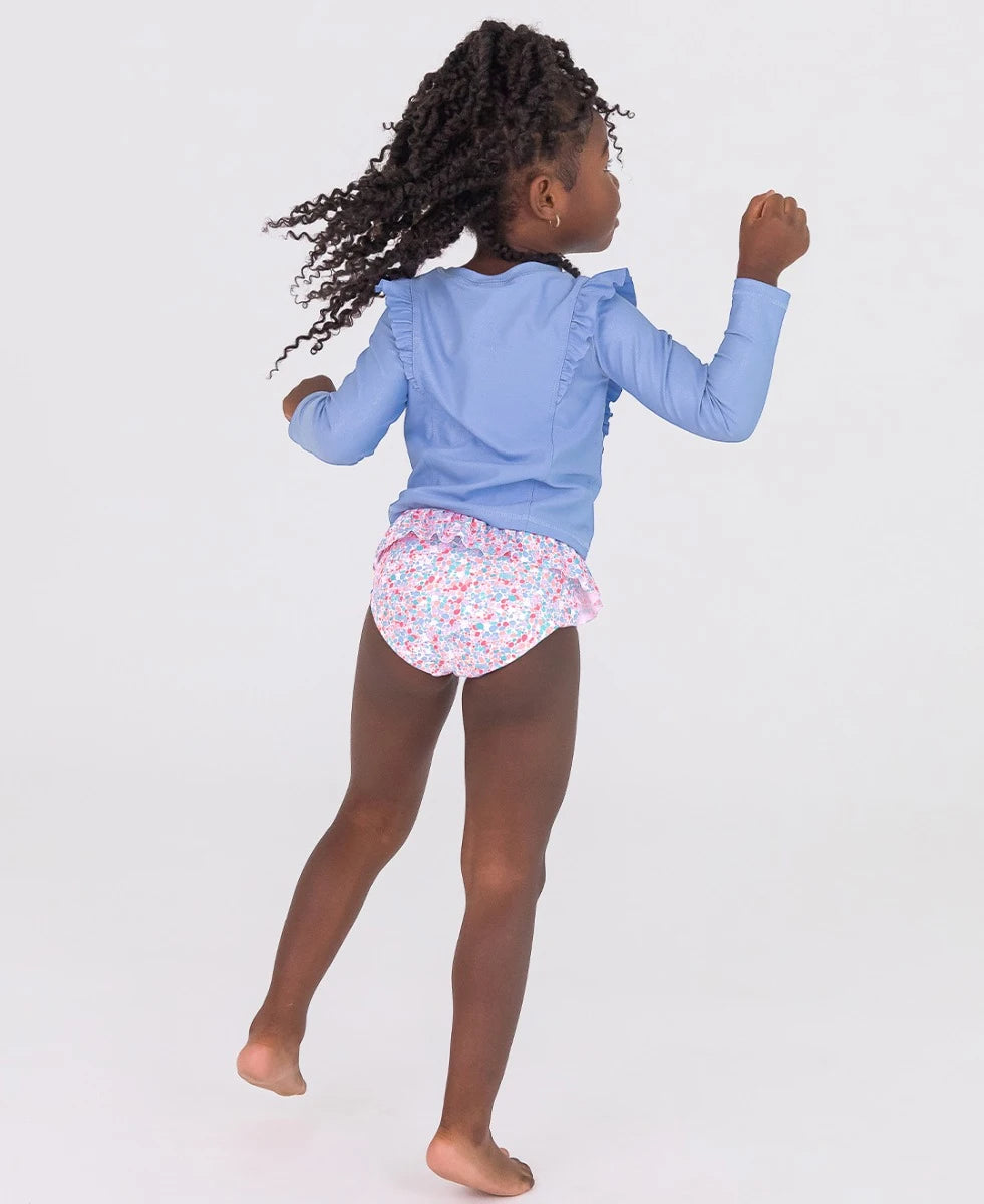 Sparkle Shimmer On Princess Seam Ruffle Rash Guard 2-Piece