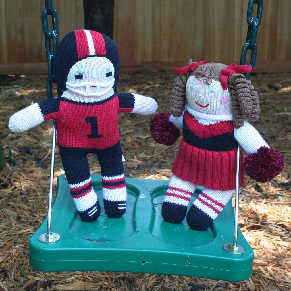 Football Player Knit Dolls: Purple/Gold