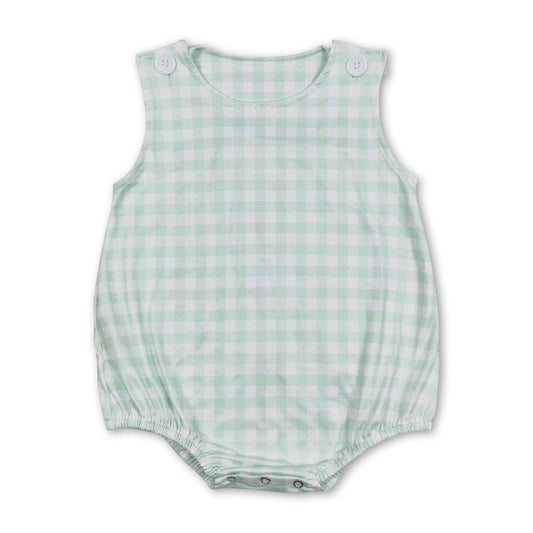 Plaid Sleeveless Baby Boy Summer Romper