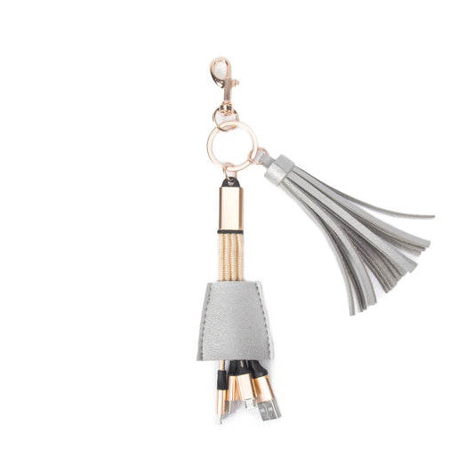 Tassel Keychain w/ 4 universal charging cable