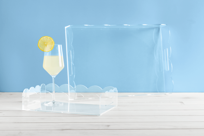 Lucite Scalloped Tray