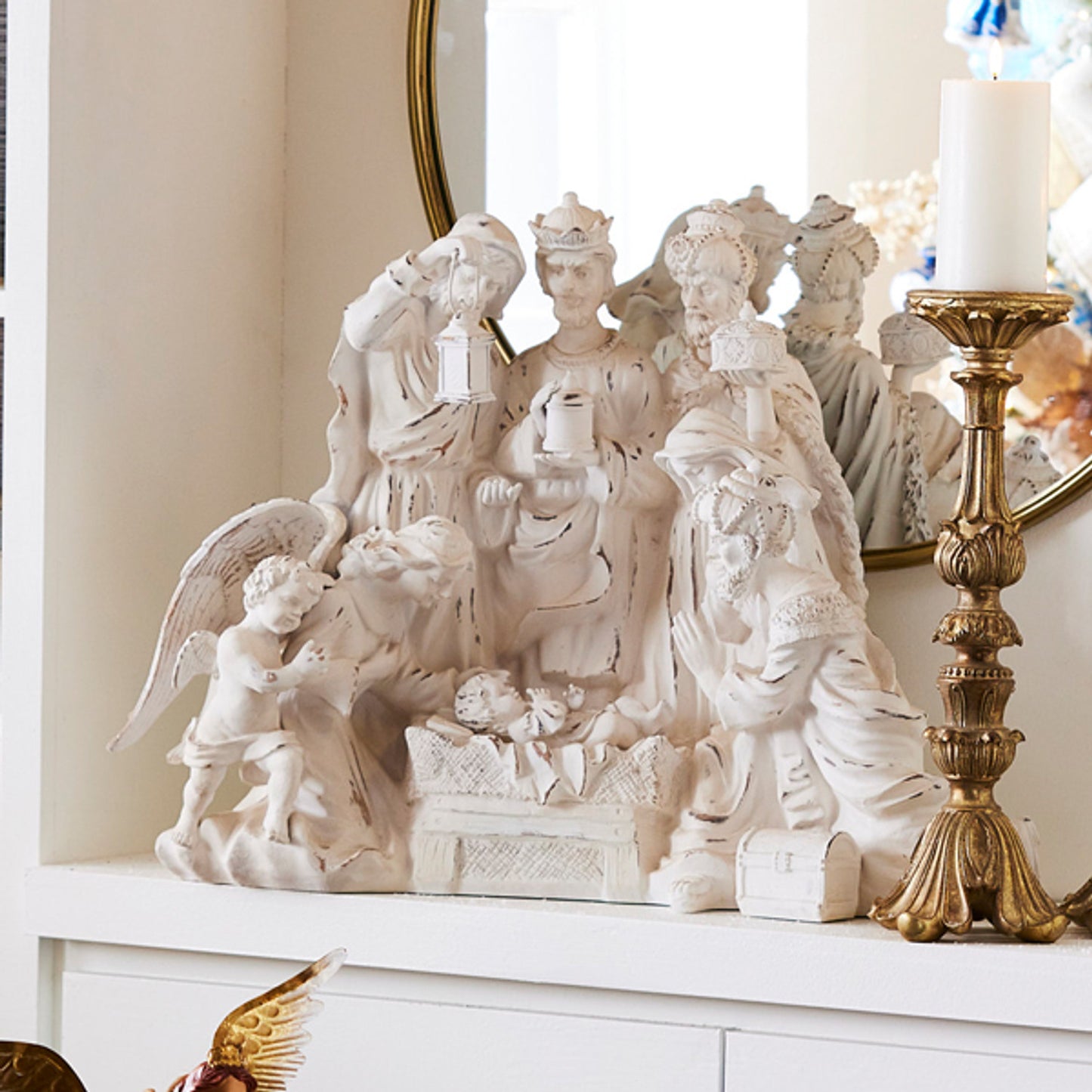 Distressed White Nativity (27.75")