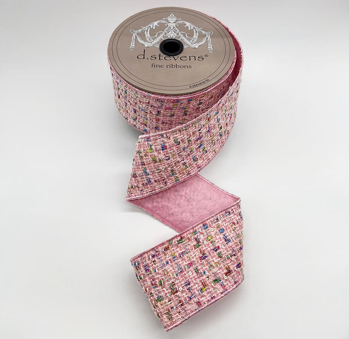 2.5" x 10 yds Boucle Color Splash, Pink Blue Green Yellow