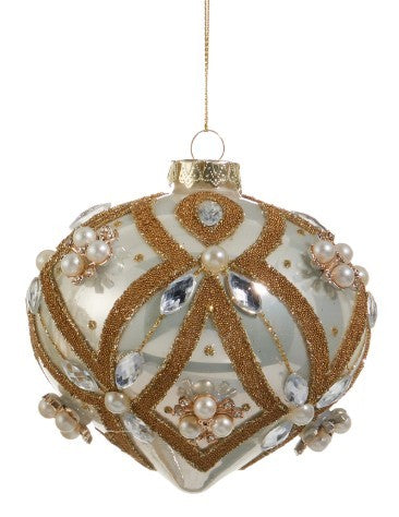 4" Pearl Jewel Embellished Ornaments
