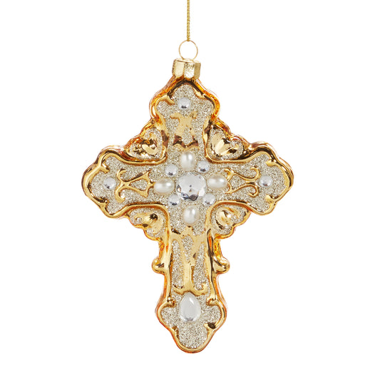5.25" Gold Cross Ornament