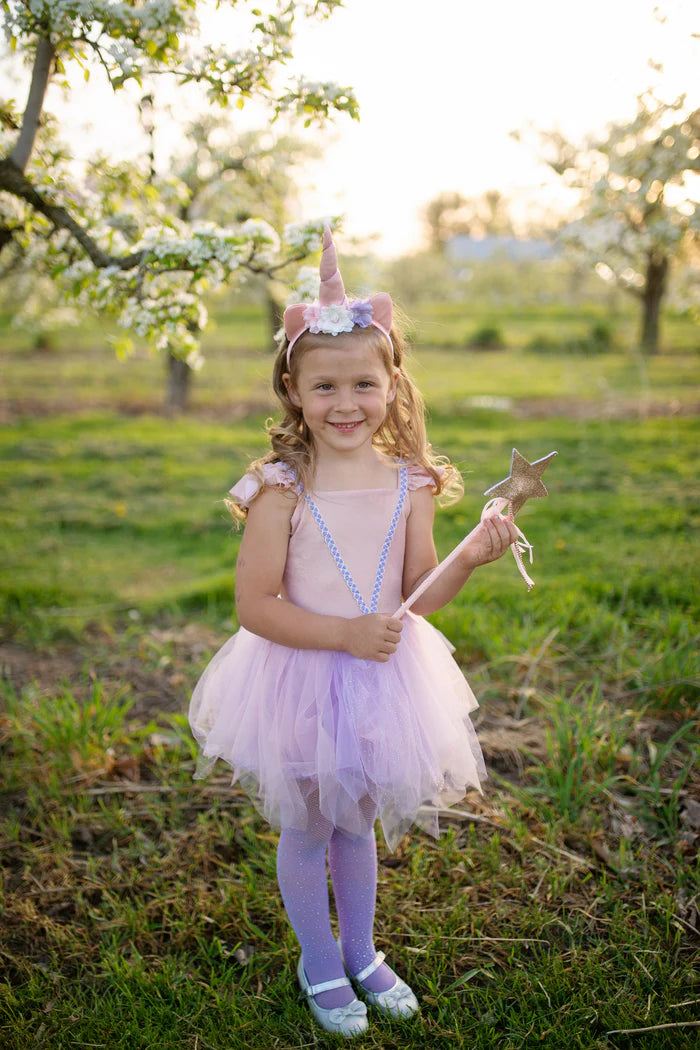 Shimmer Unicorn Dress and Headband/3-4