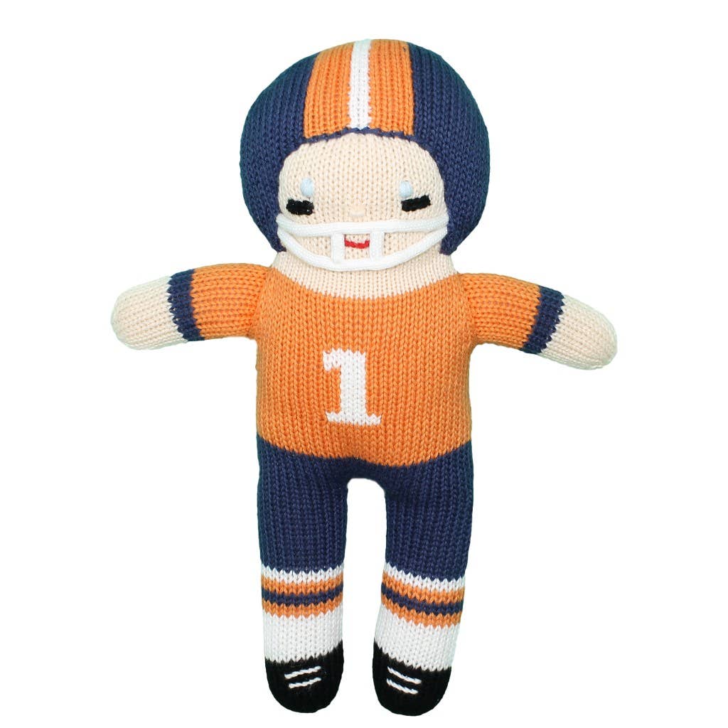 Football Player Knit Dolls: Purple/Gold