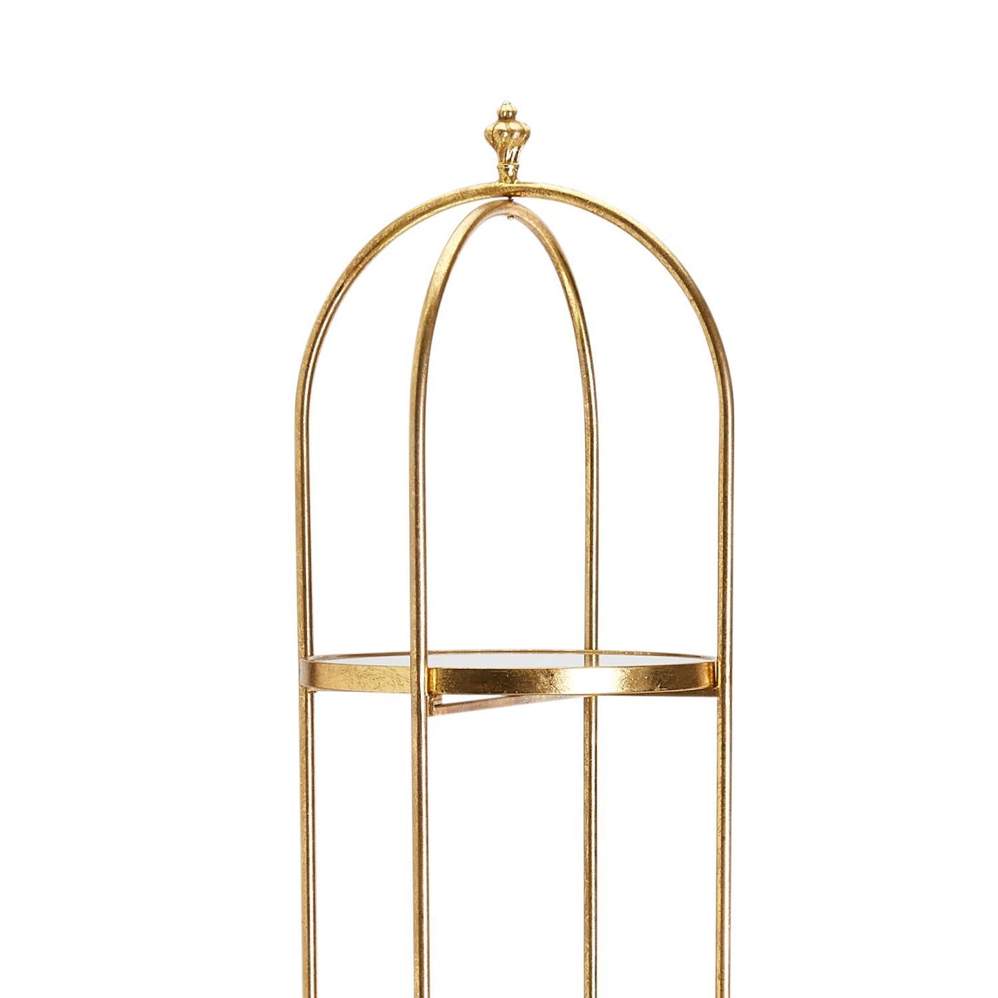 Golden Etagere with 4 Mirror Glass Shelves