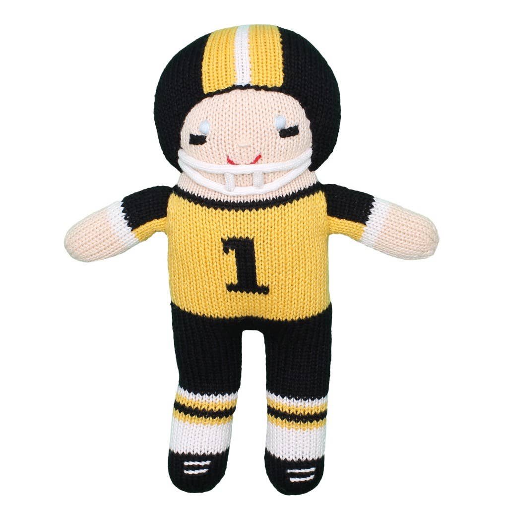 Football Player Knit Dolls: Purple/Gold