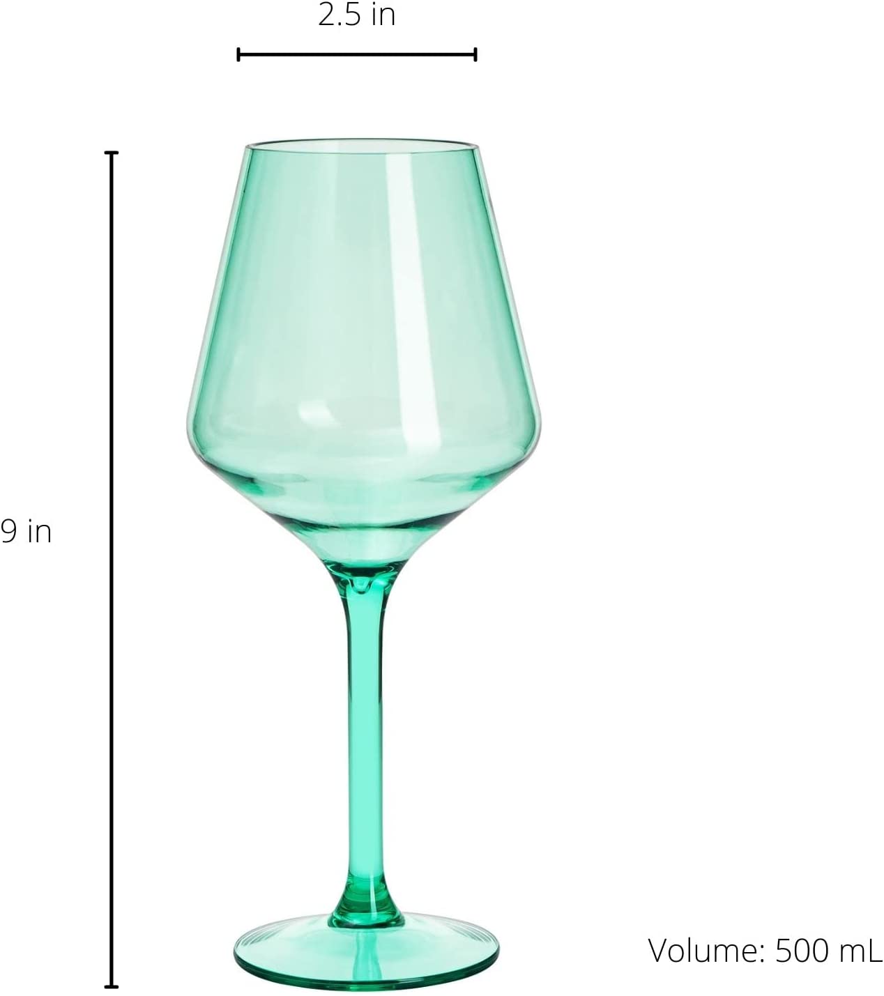 Unbreakable Colored Stemmed Acrylic Wine Glasses Set