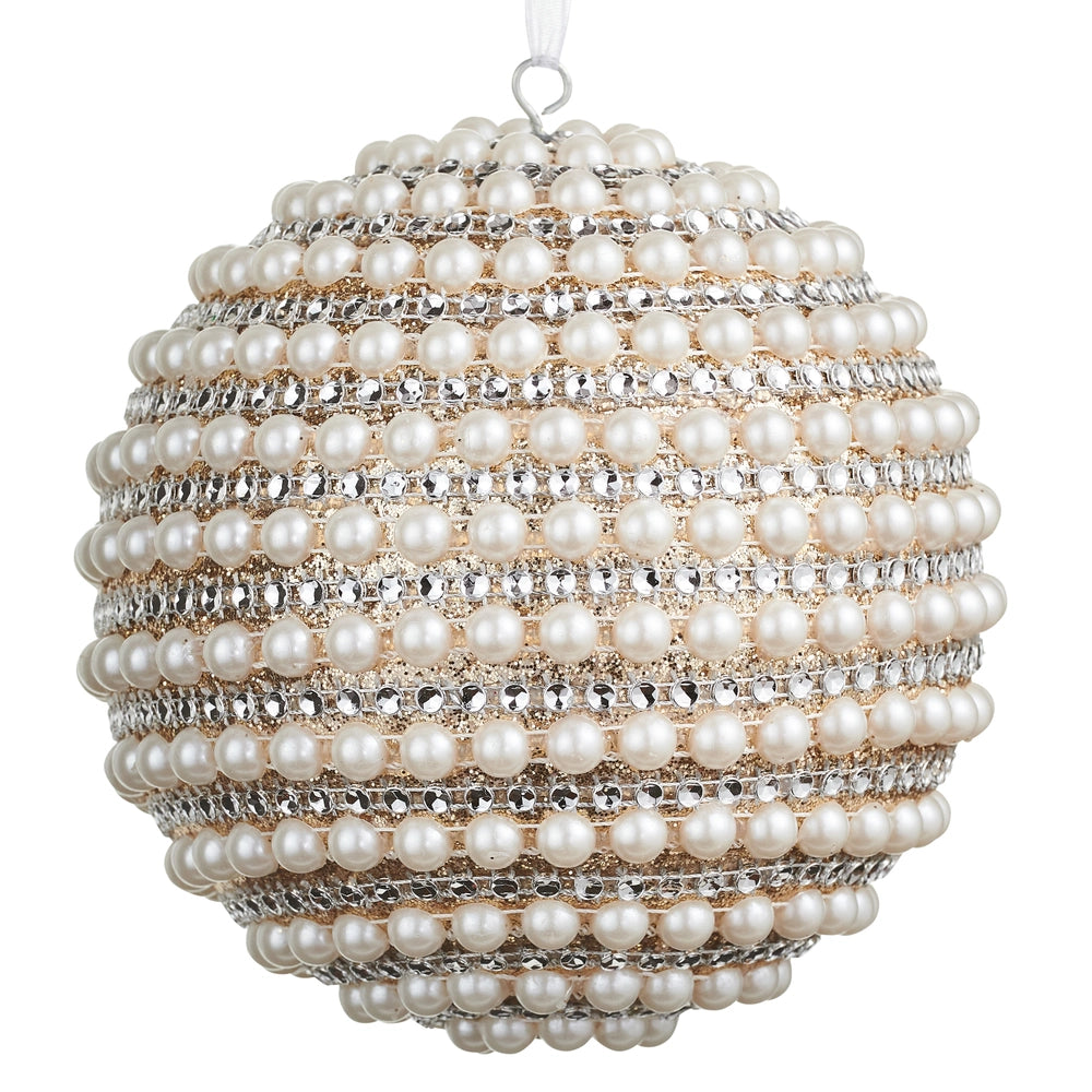 5" Pearled Ball Ornament