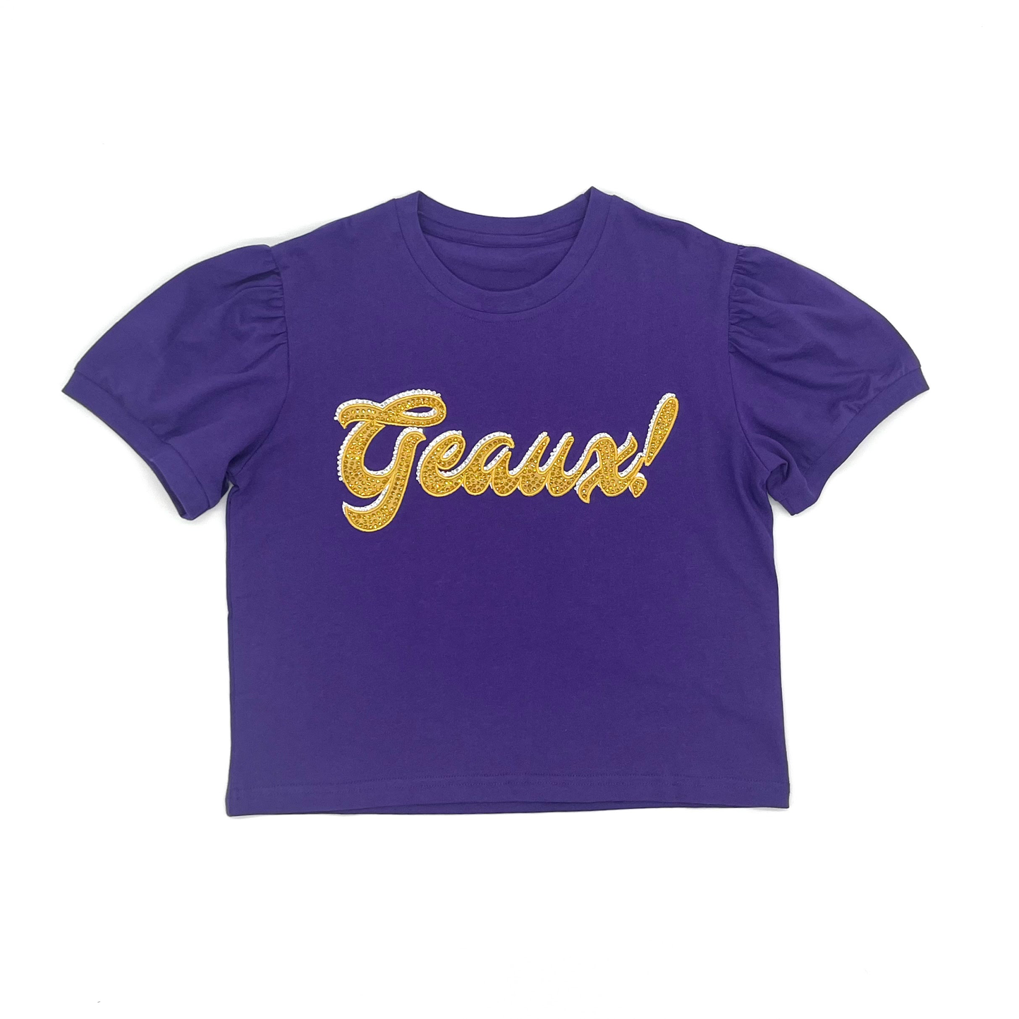 Puff Sleeve Patch Top - Geaux