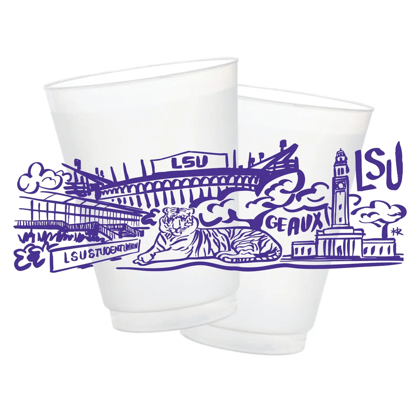 Tigers Full Wrap Frosted Cups