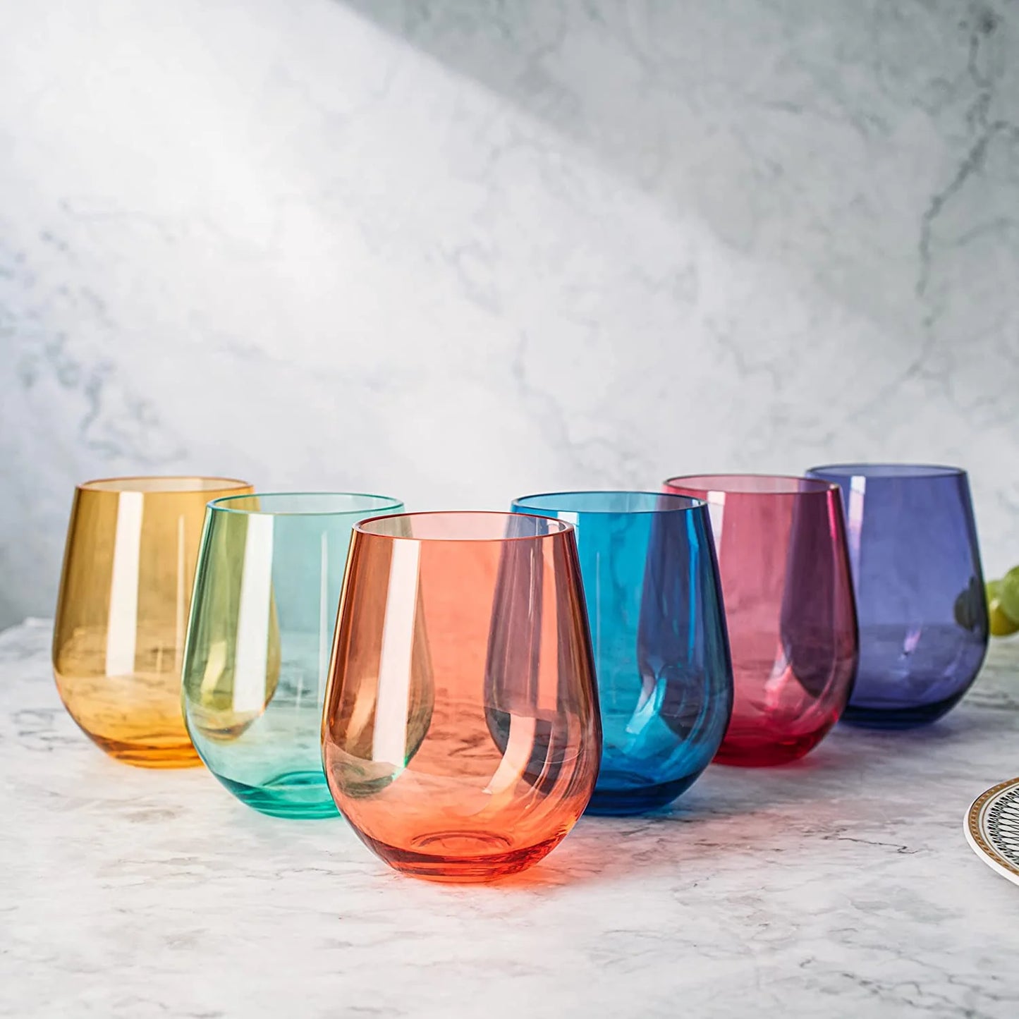 Unbreakable Colored Stemless Wine Glass