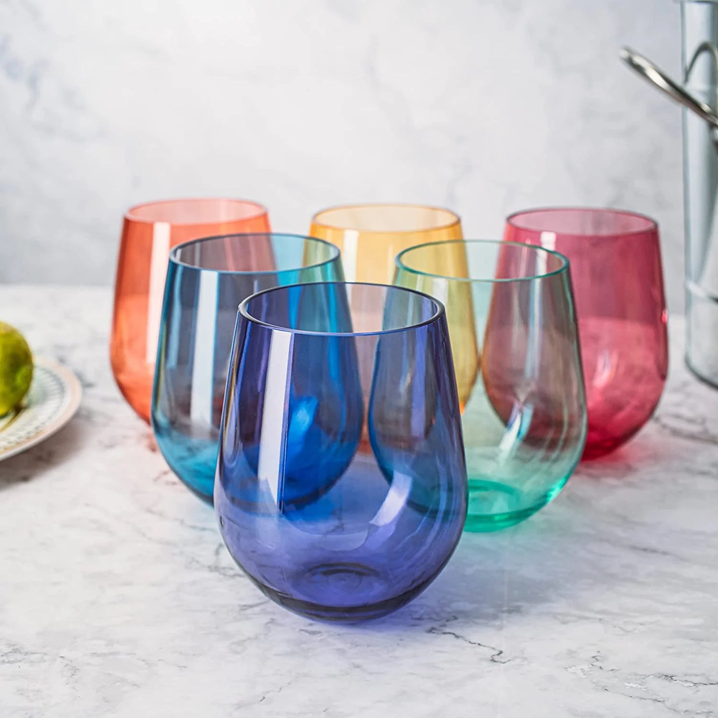 Unbreakable Colored Stemless Wine Glass