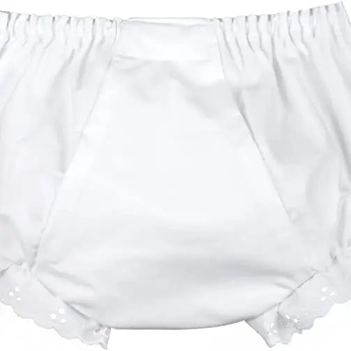 White Eyelet Trim Diaper Cover