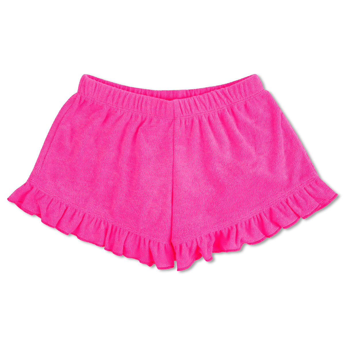 Hot Pink Terry Ruffled Shorts