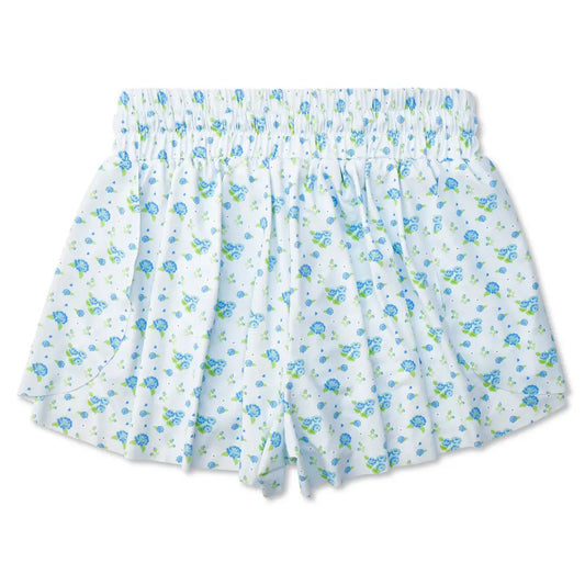 Blue Floral Butterfly Shorts