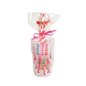 Holiday Party Cup and Straw Set