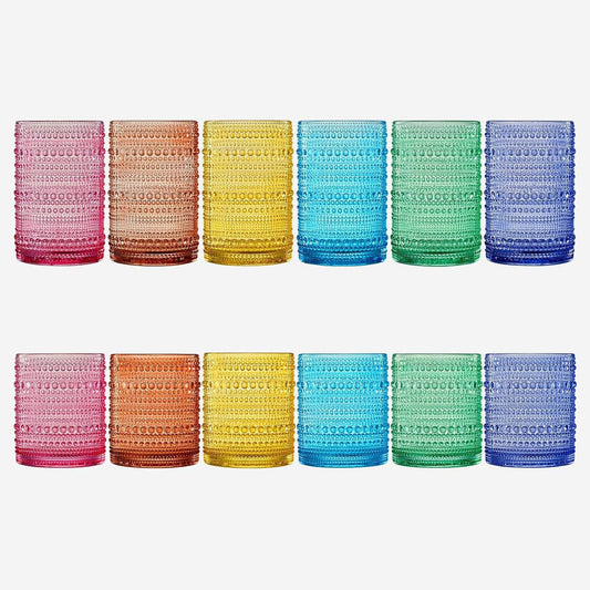 Hobnail Colorful Beaded Drinking Glasses