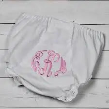 White Eyelet Trim Diaper Cover