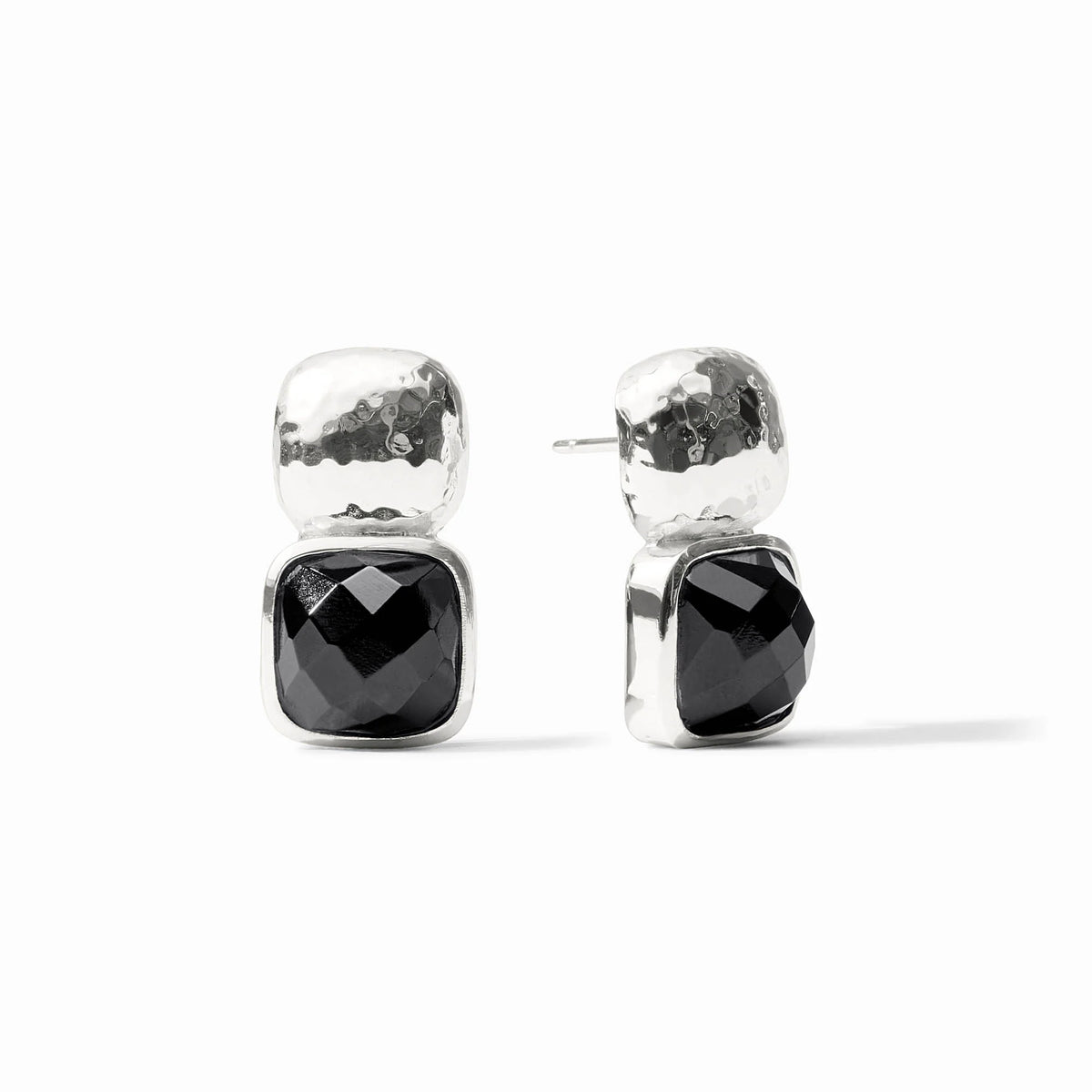 Catalina Earring- Obsidian Black/Silver