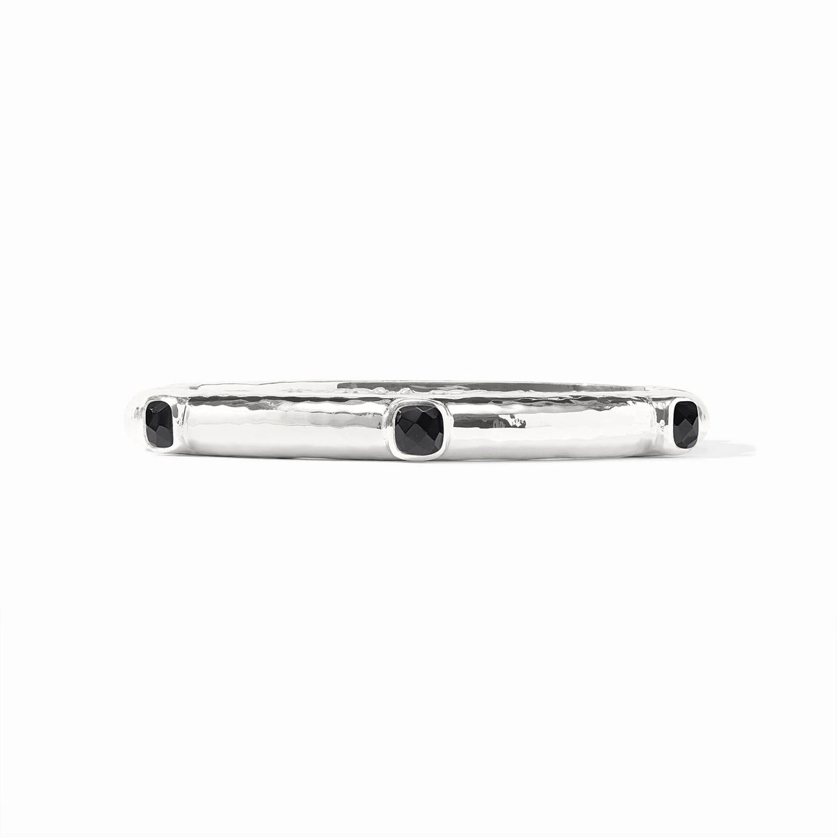 Catalina Hinge Bangle- Obsidian Black/Silver