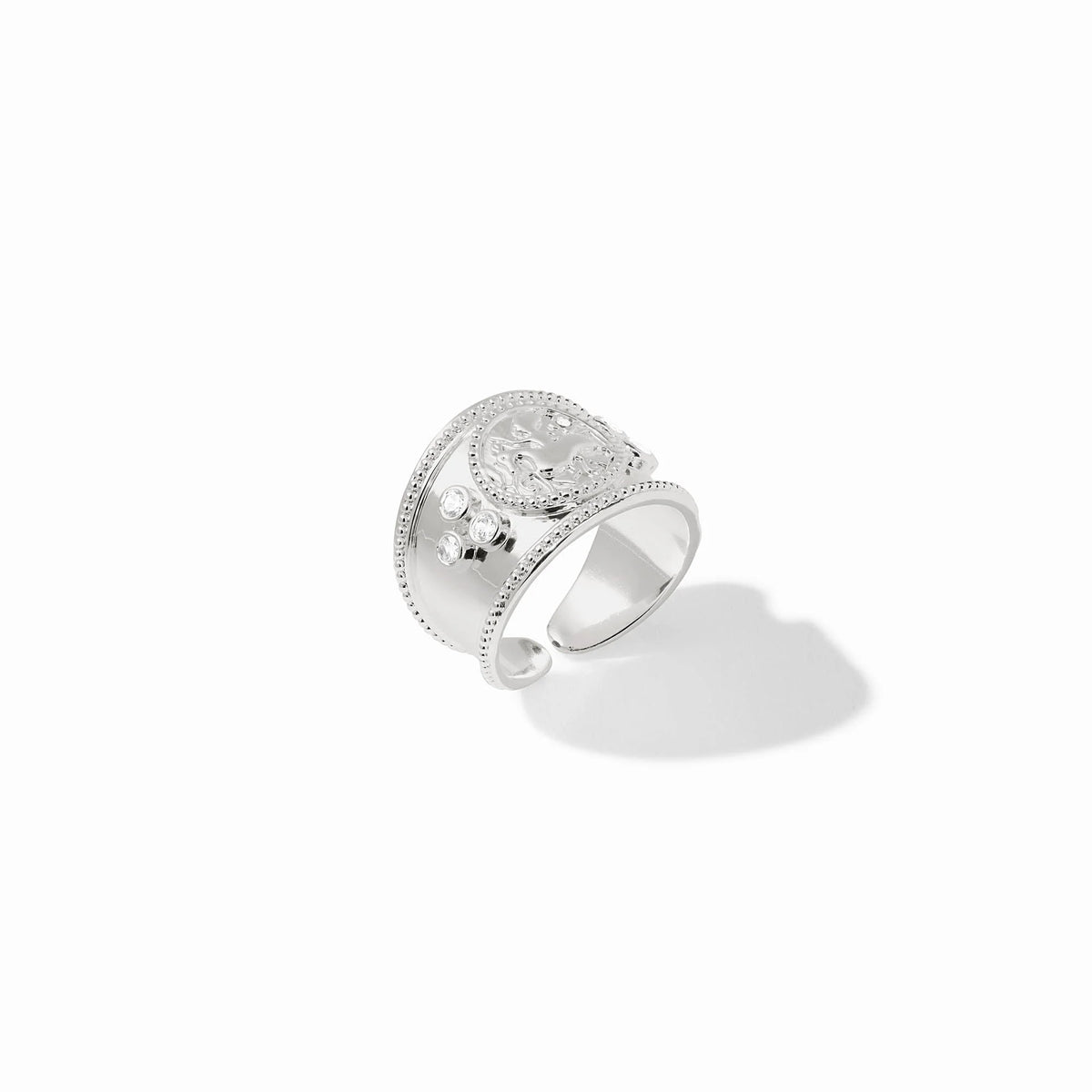 Coin Crest Ring- Silver