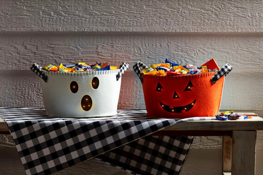 Reversible Ghost & Jack-O-Lantern Felt Bucket