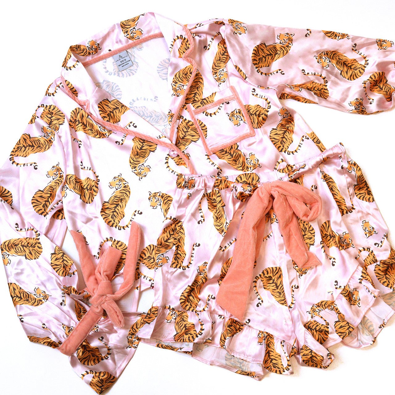 Pink Tiger Satin Short PJ Set