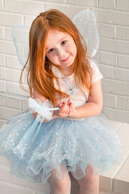 Iridescent Celestial Fairy Wings, Tutu, and Wand Set