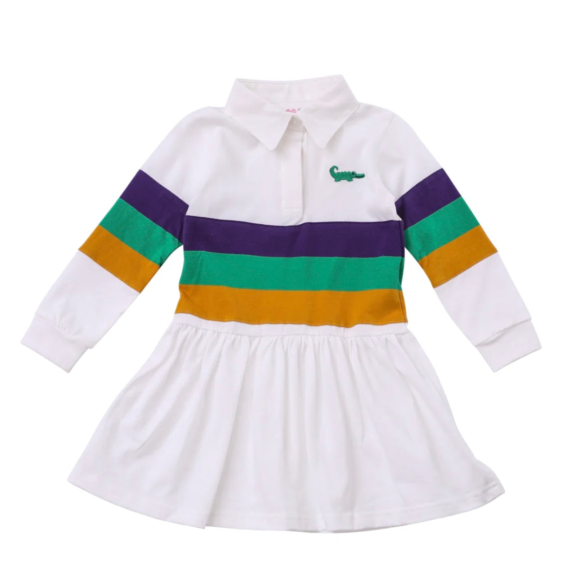 Mardi Gras Long Sleeve Rugby Dress 3M Mardi Gras Long Sleeve Rugby Dress 3M