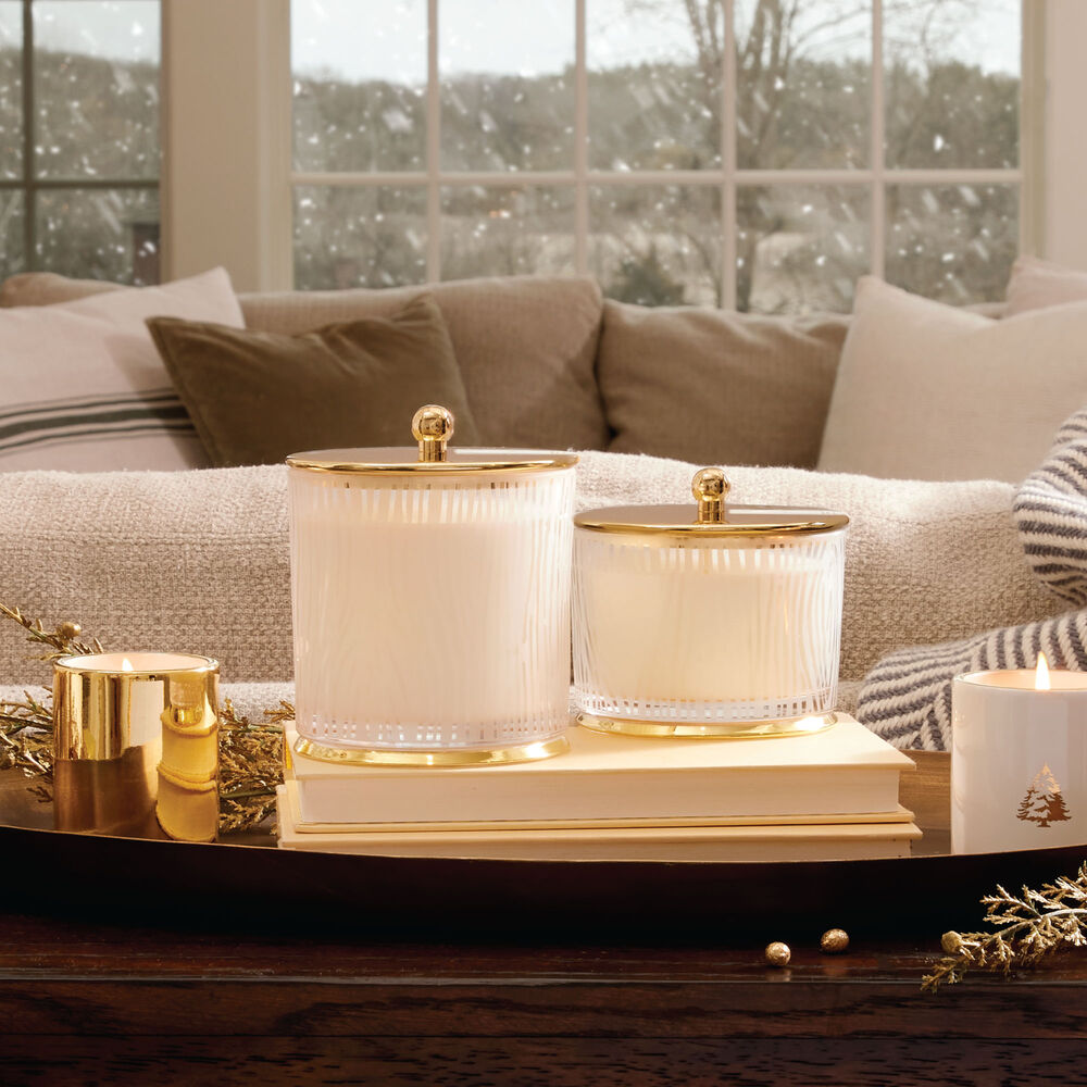 Frasier Fir Gilded Frosted Wood Grain Candle
