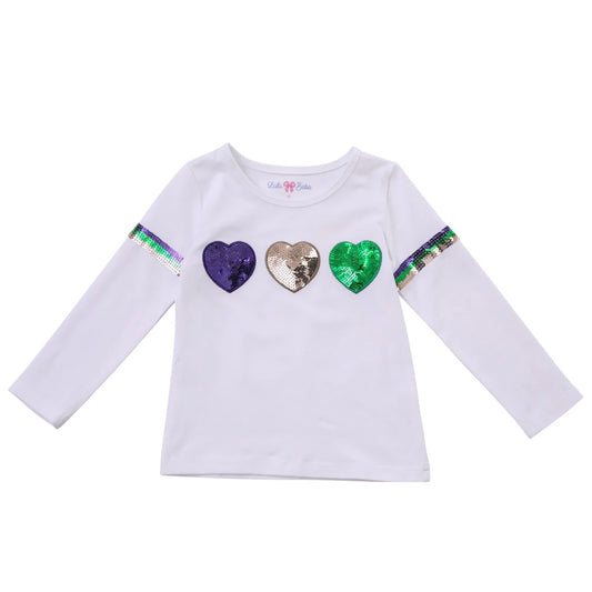 Mardi Gras Sequin Heart Tee