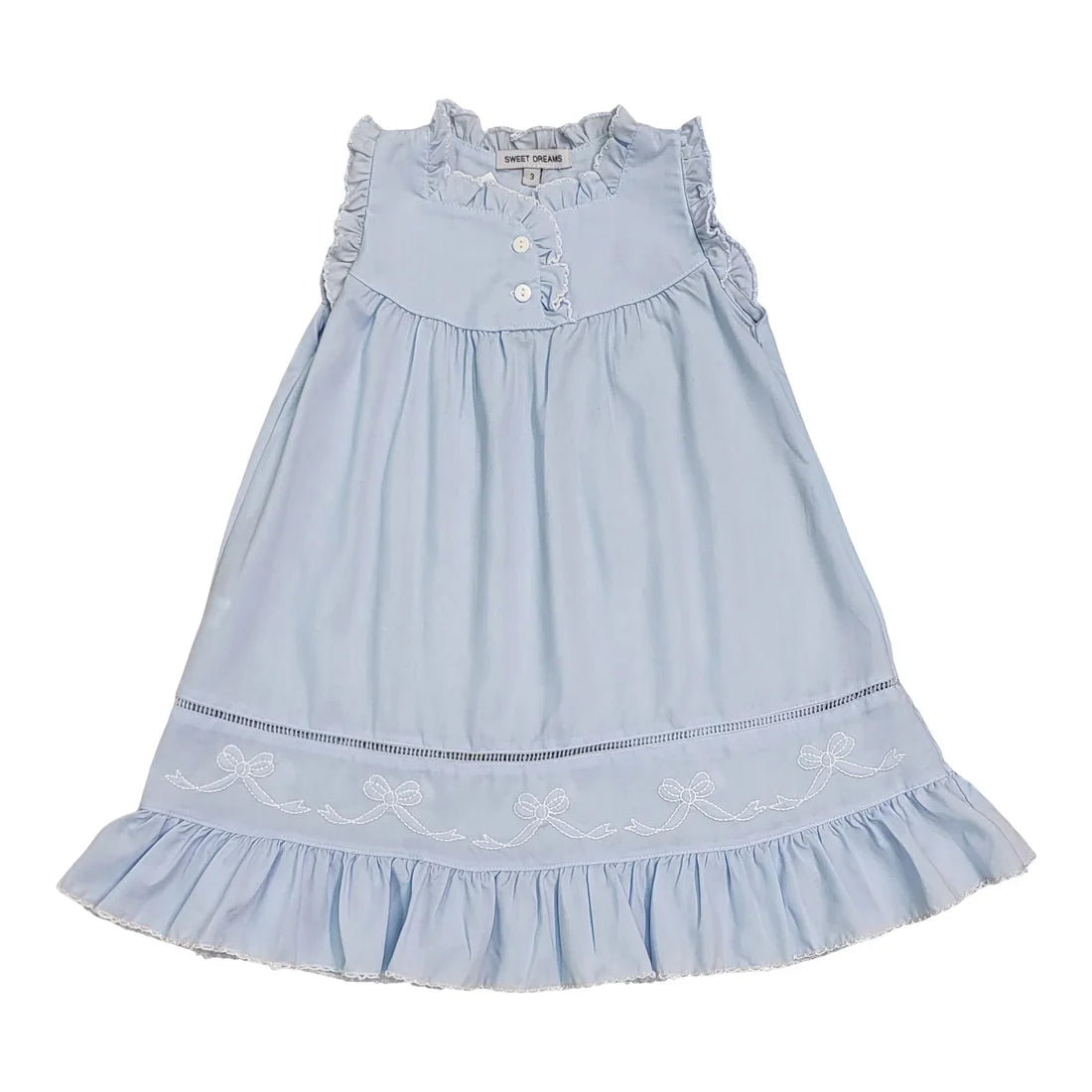 Shadow Stitch Embroidered Bow Gown