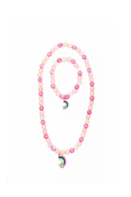Rainbow Necklace and Bracelet Set