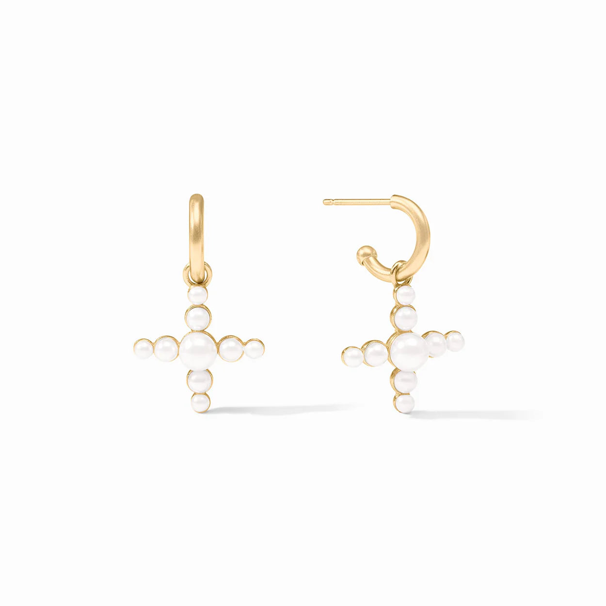 Gumdrop Cross Hoop & Charm Earring