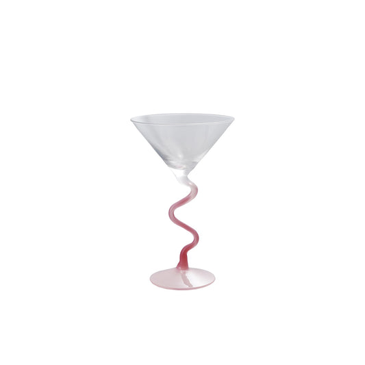 Pink Spiral Stem Martini Glass