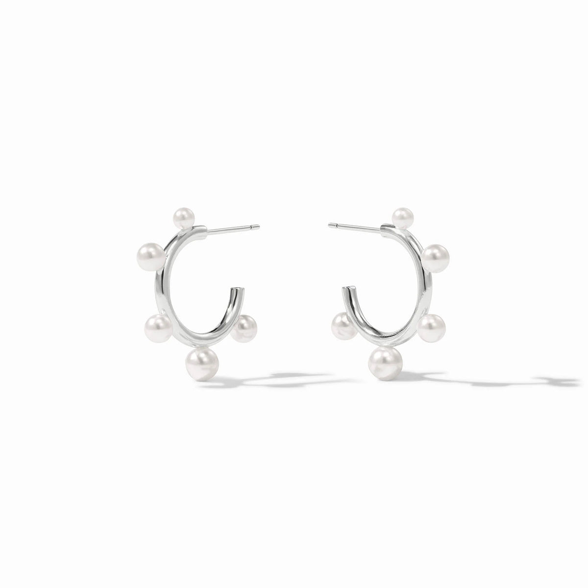 Hydra Stone Hoop- Pearl/Silver