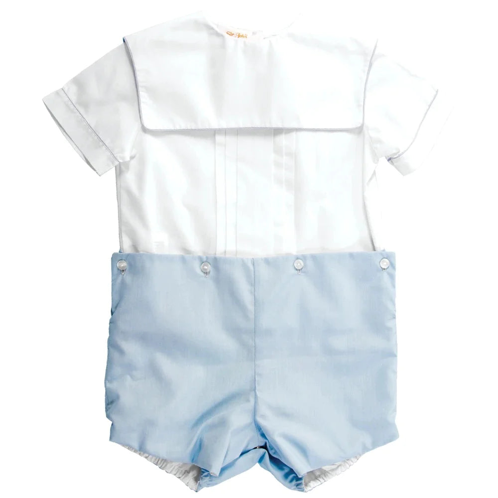 Button On Short Set w/ Square Collar