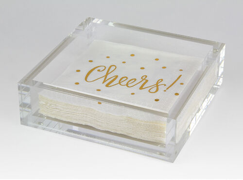 Lucite Cocktail Beverage Napkin Tray