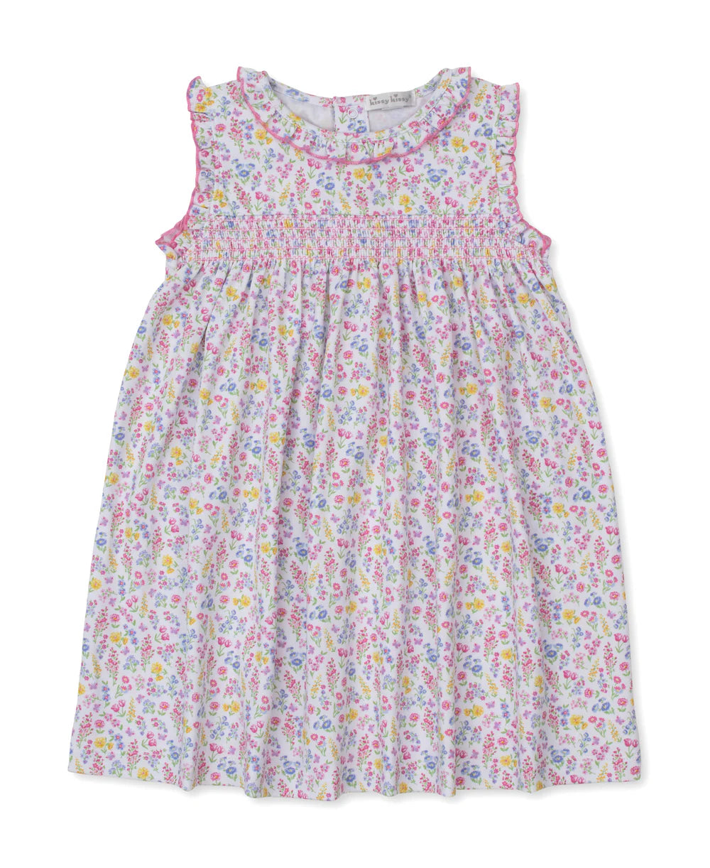 Kissy Kissy Pastel Gardens Floral Smocked Toddler Dress