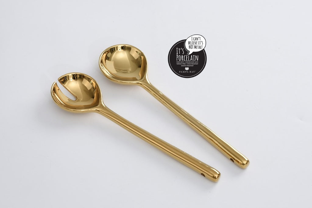 Madera Gold Salad Servers